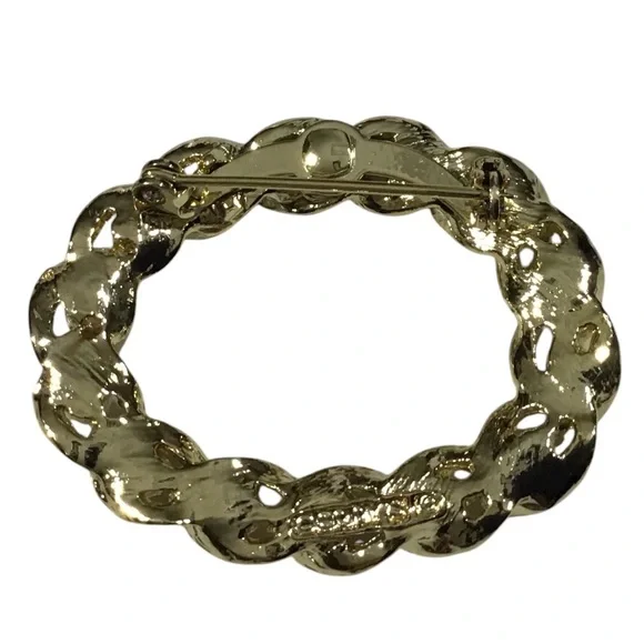 Gerrys Brooch Gold Tone Pearls Red Rhinestones Vintage - Picture 5 of 8